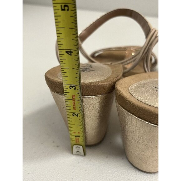 Style And Company Mulan Gold Wedge Sandals Women 9.5 Embellished - Picture 7 of 7